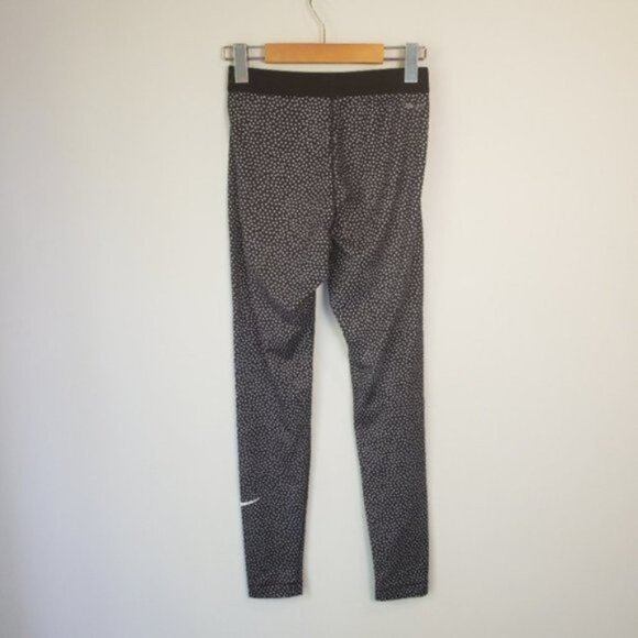 Nike Pro Warm Black Pattern Leggings Tights Gym Yoga Activewear Workout Active - Picture 8 of 11